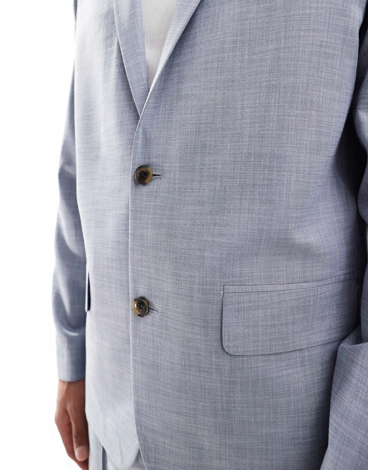 ASOS DESIGN relaxed slouchy suit jacket in blue crosshatch - ASOS Sample Sale