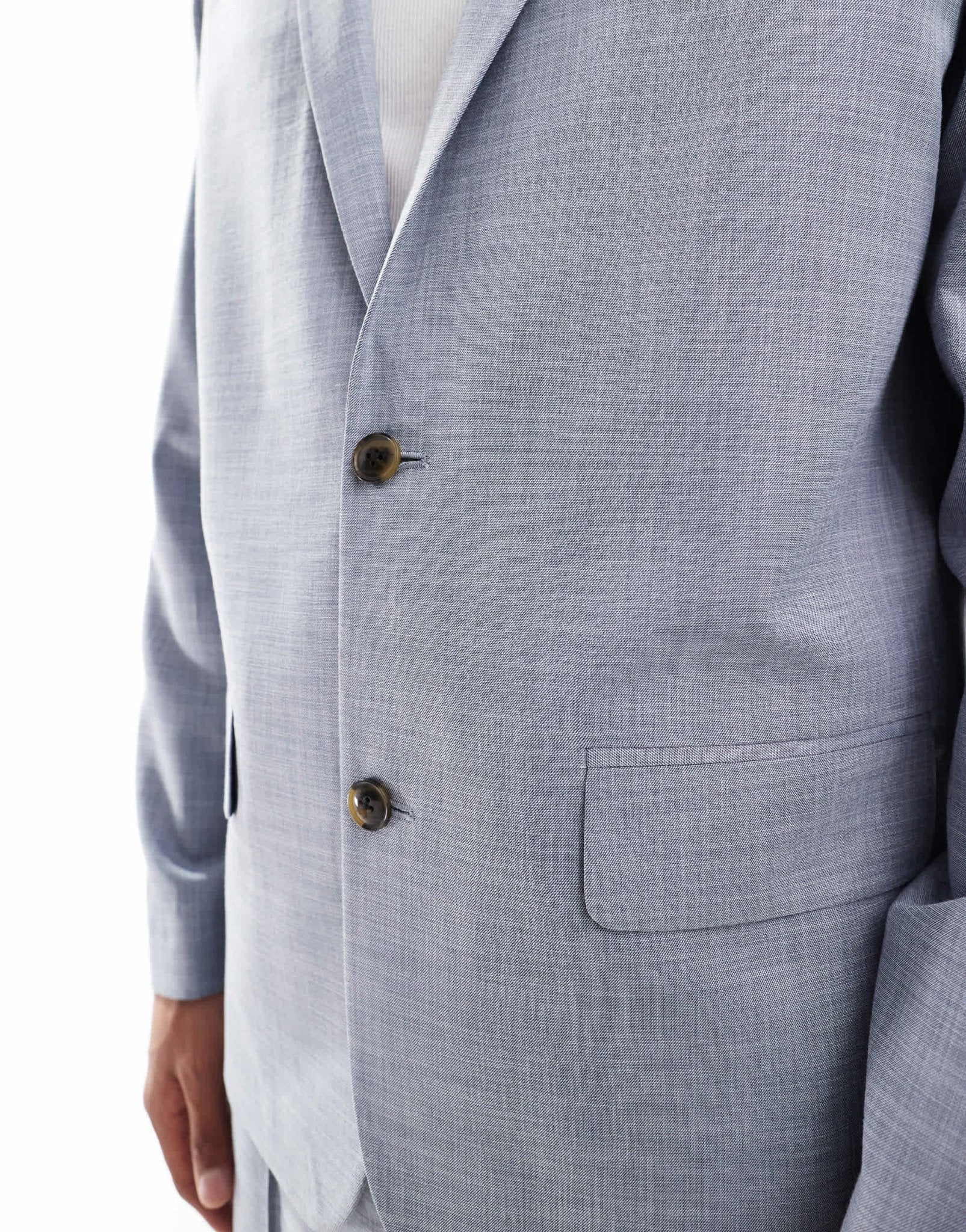 ASOS DESIGN relaxed slouchy suit jacket in blue crosshatch - ASOS Sample Sale