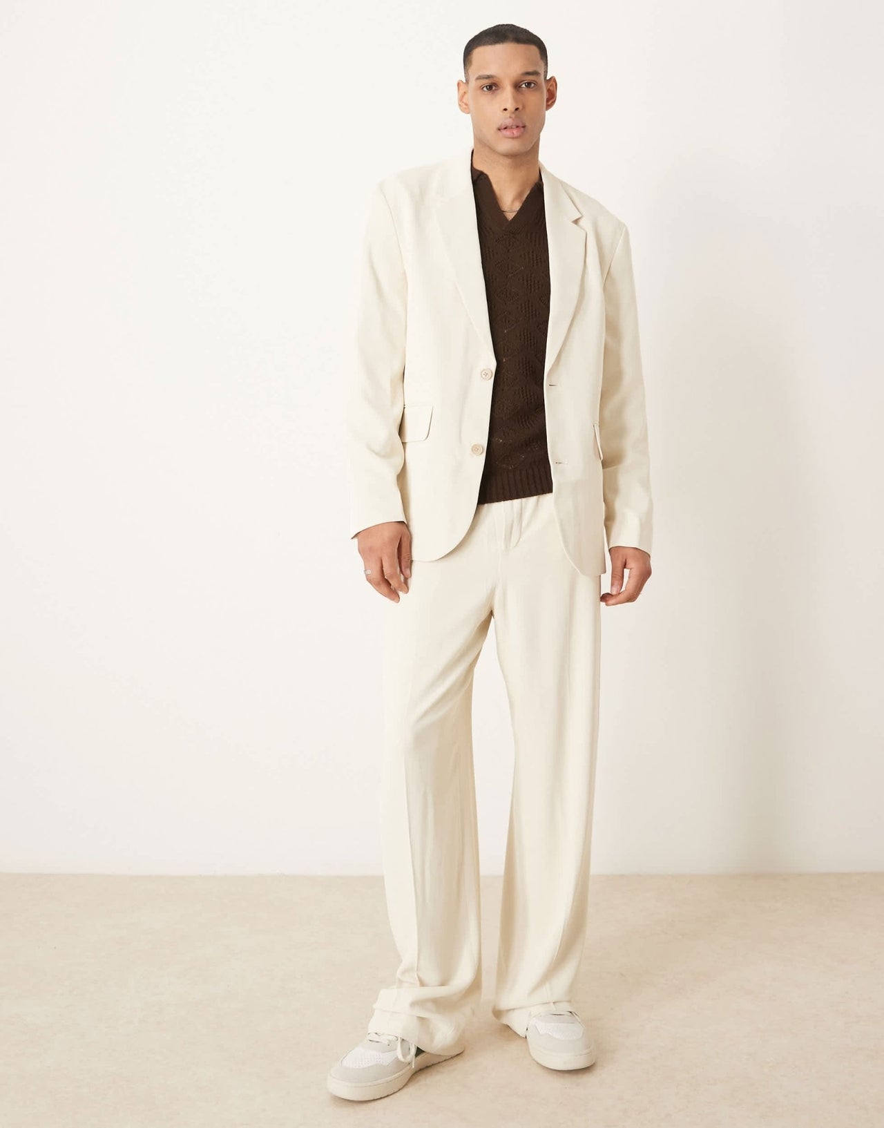 ASOS DESIGN relaxed slouchy suit jacket in light ecru - ASOS Sample Sale