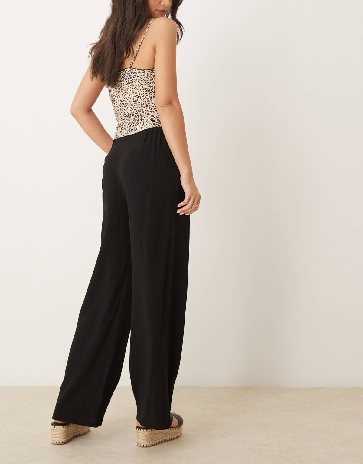 ASOS DESIGN relaxed straight leg trousers with linen in black - ASOS Sample Sale