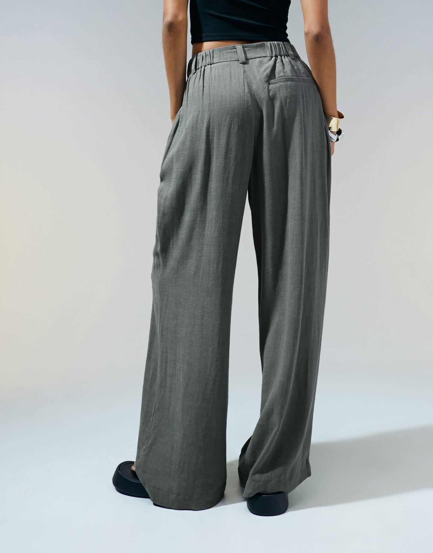 ASOS DESIGN relaxed straight leg trousers with linen in grey - ASOS Sample Sale