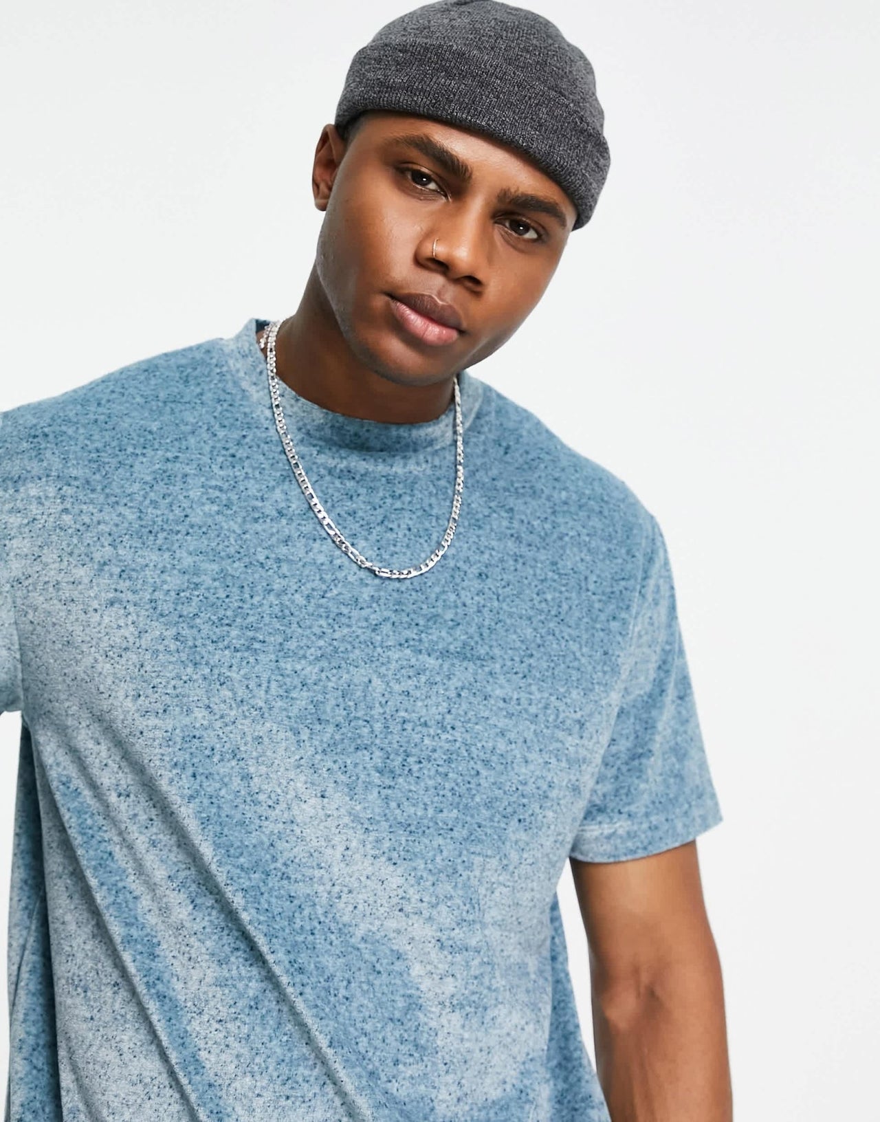 ASOS DESIGN relaxed t-shirt in blue velour marl - ASOS Sample Sale