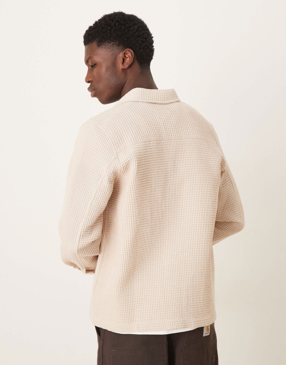 ASOS DESIGN relaxed textured shirt in neutral - ASOS Sample Sale