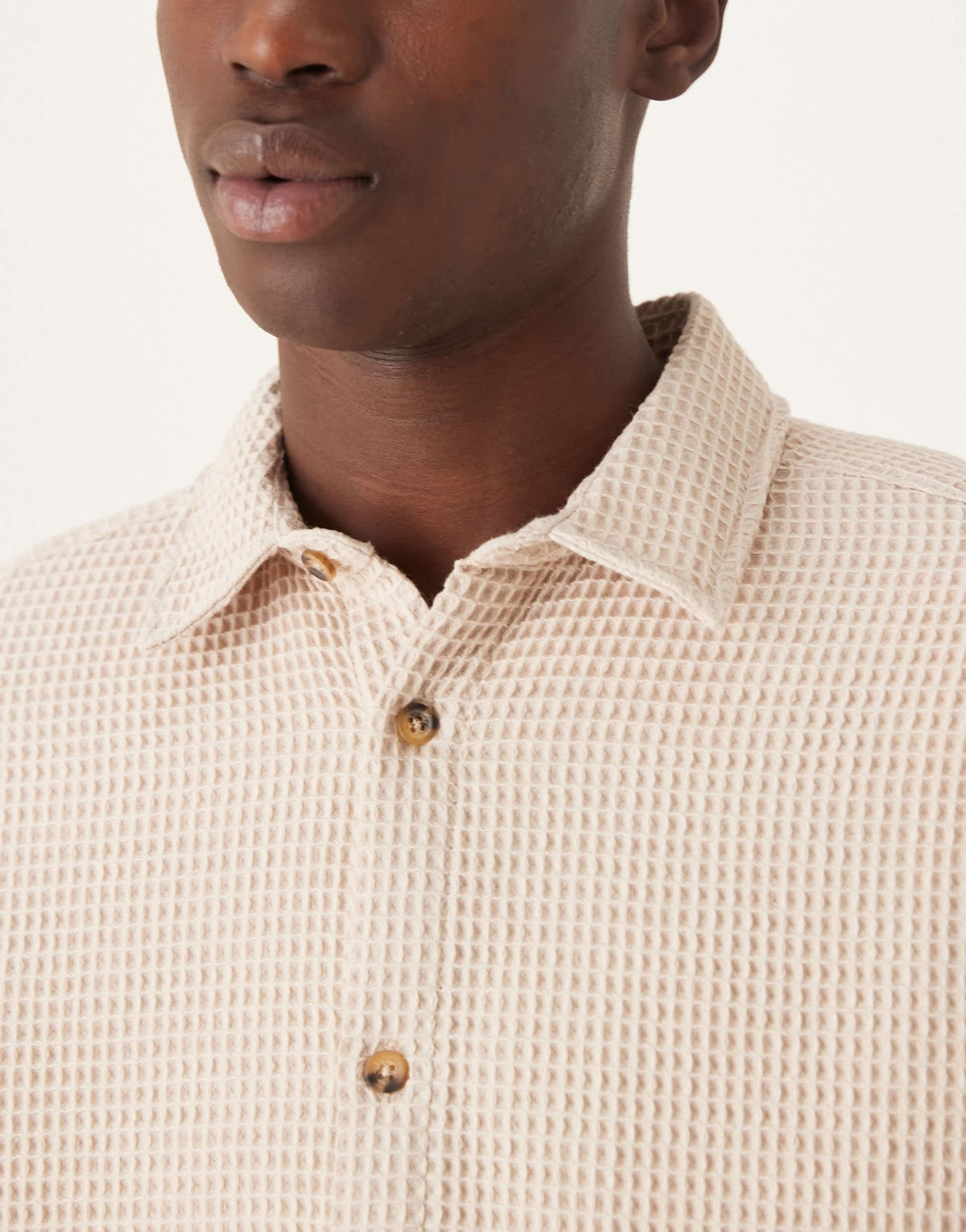 ASOS DESIGN relaxed textured shirt in neutral - ASOS Sample Sale