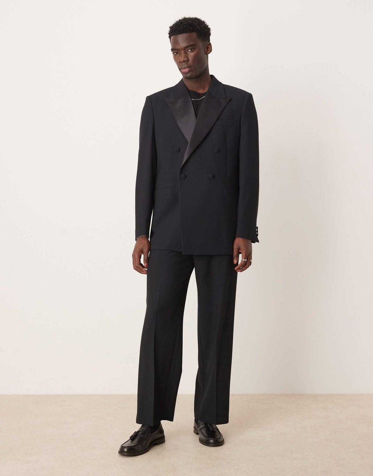 ASOS DESIGN relaxed tuxedo suit jacket in black texture - ASOS Sample Sale
