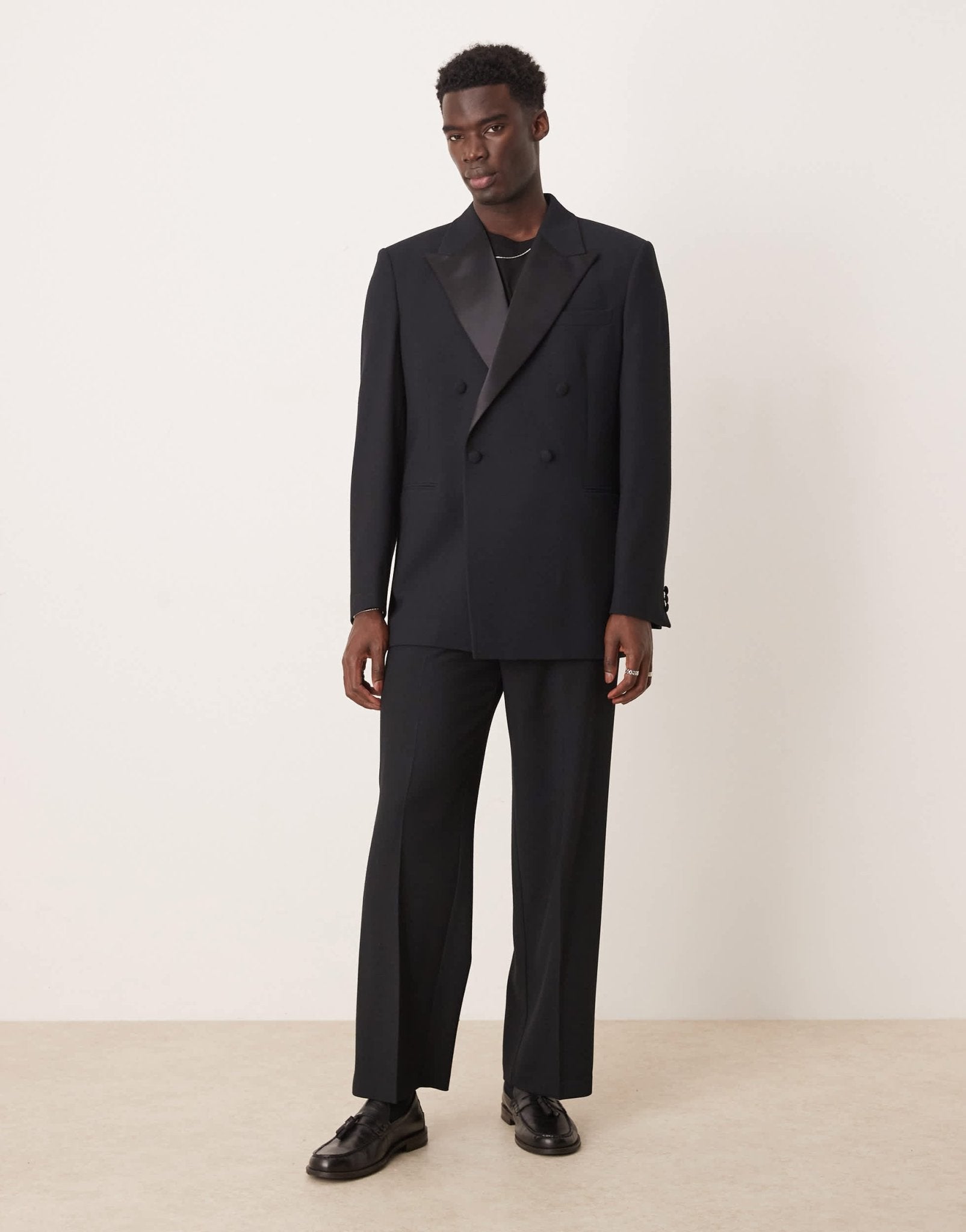 ASOS DESIGN relaxed tuxedo suit jacket in black texture - ASOS Sample Sale