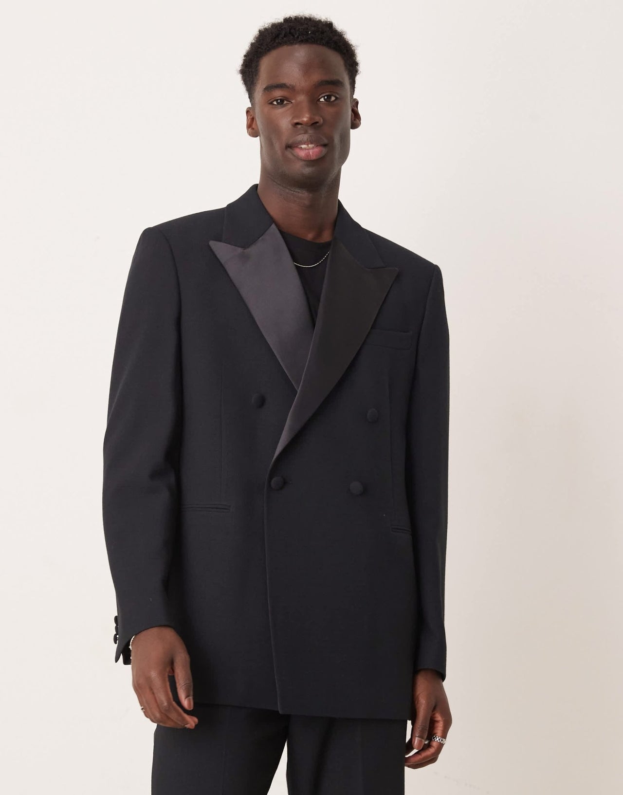 ASOS DESIGN relaxed tuxedo suit jacket in black texture - ASOS Sample Sale