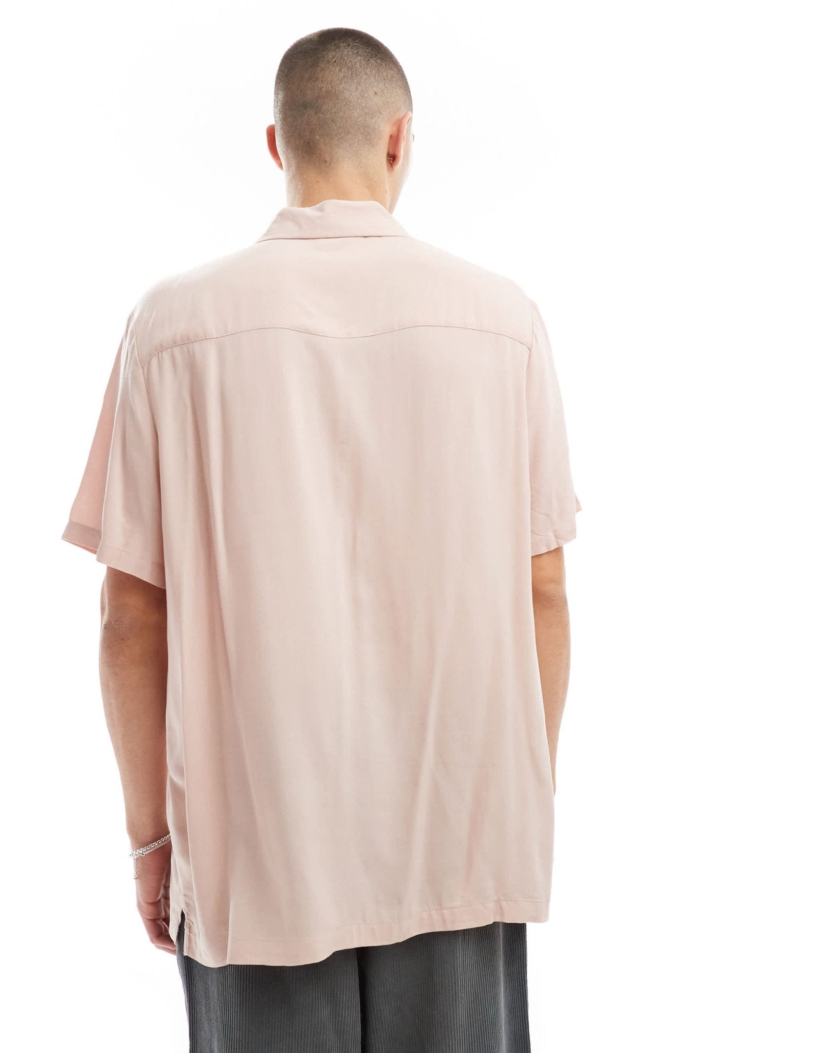 ASOS DESIGN relaxed viscose shirt in dusty pink - ASOS Sample Sale