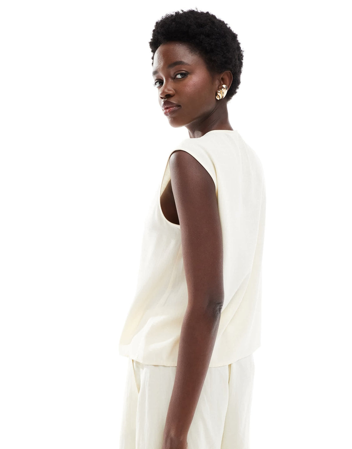 ASOS DESIGN relaxed waistcoat in buttermilk - ASOS Sample Sale