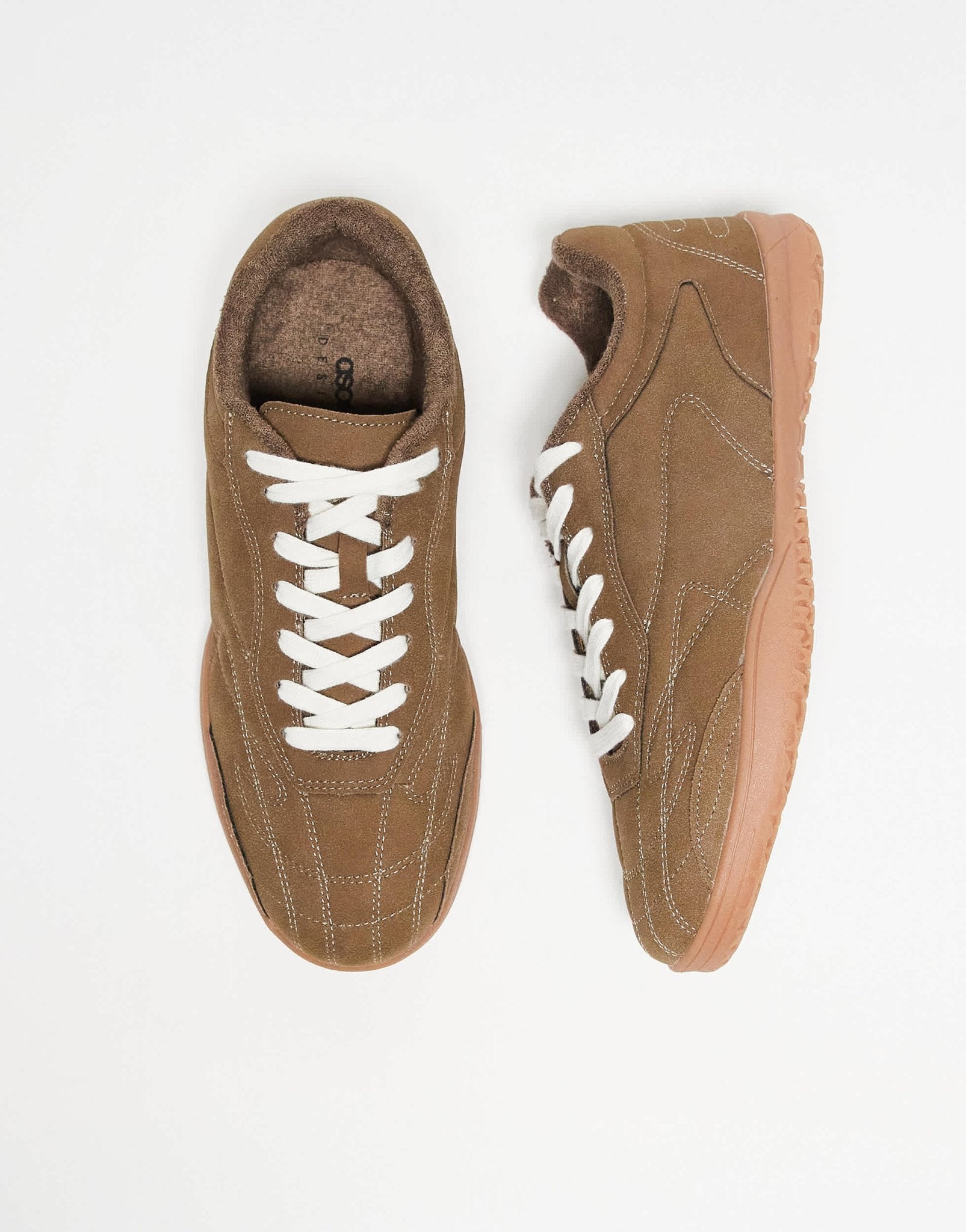 ASOS DESIGN retro trainers in brown with gum sole – ASOS Sample Sale