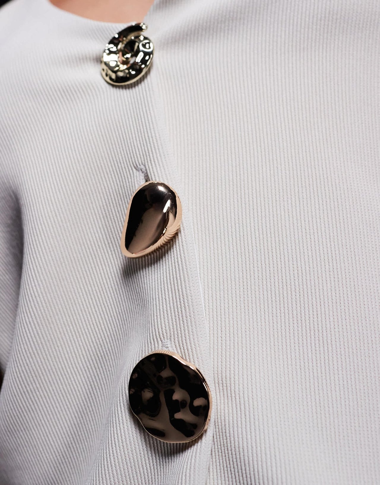 ASOS DESIGN rib halter neck waistcoat with gold button detail in stone - ASOS Sample Sale