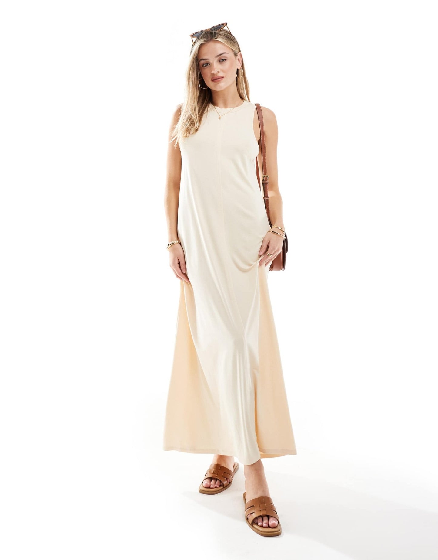 ASOS DESIGN ribbed slinky a line maxi dress in - ASOS Sample Sale