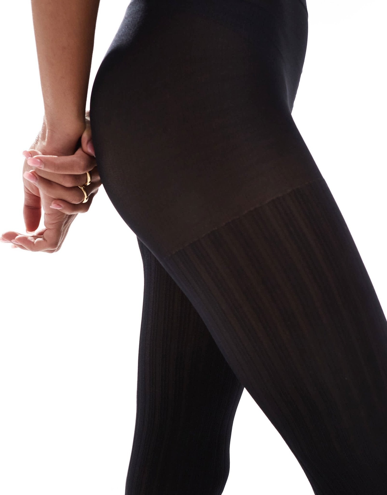 ASOS DESIGN ribbed tights in black - ASOS Sample Sale