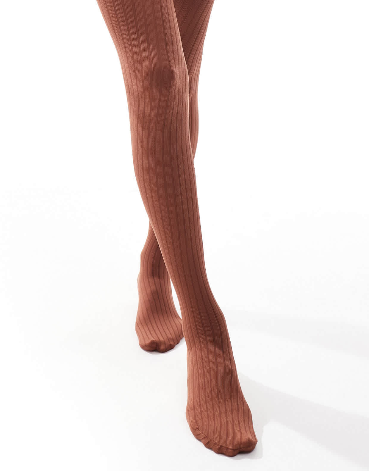 ASOS DESIGN ribbed tights in chocolate - ASOS Sample Sale