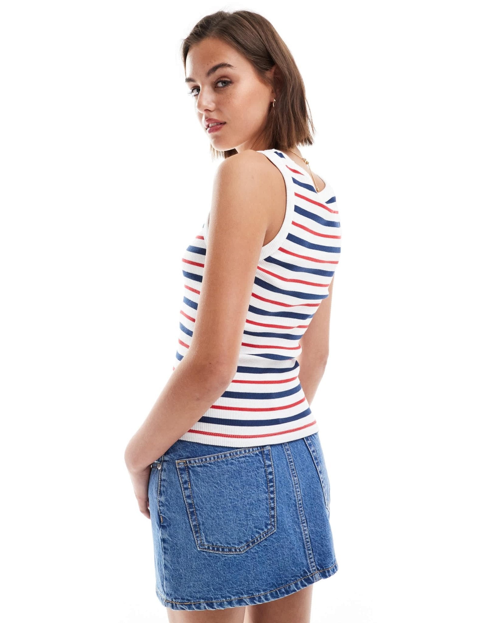 ASOS DESIGN ribbed vest in stripe - ASOS Sample Sale