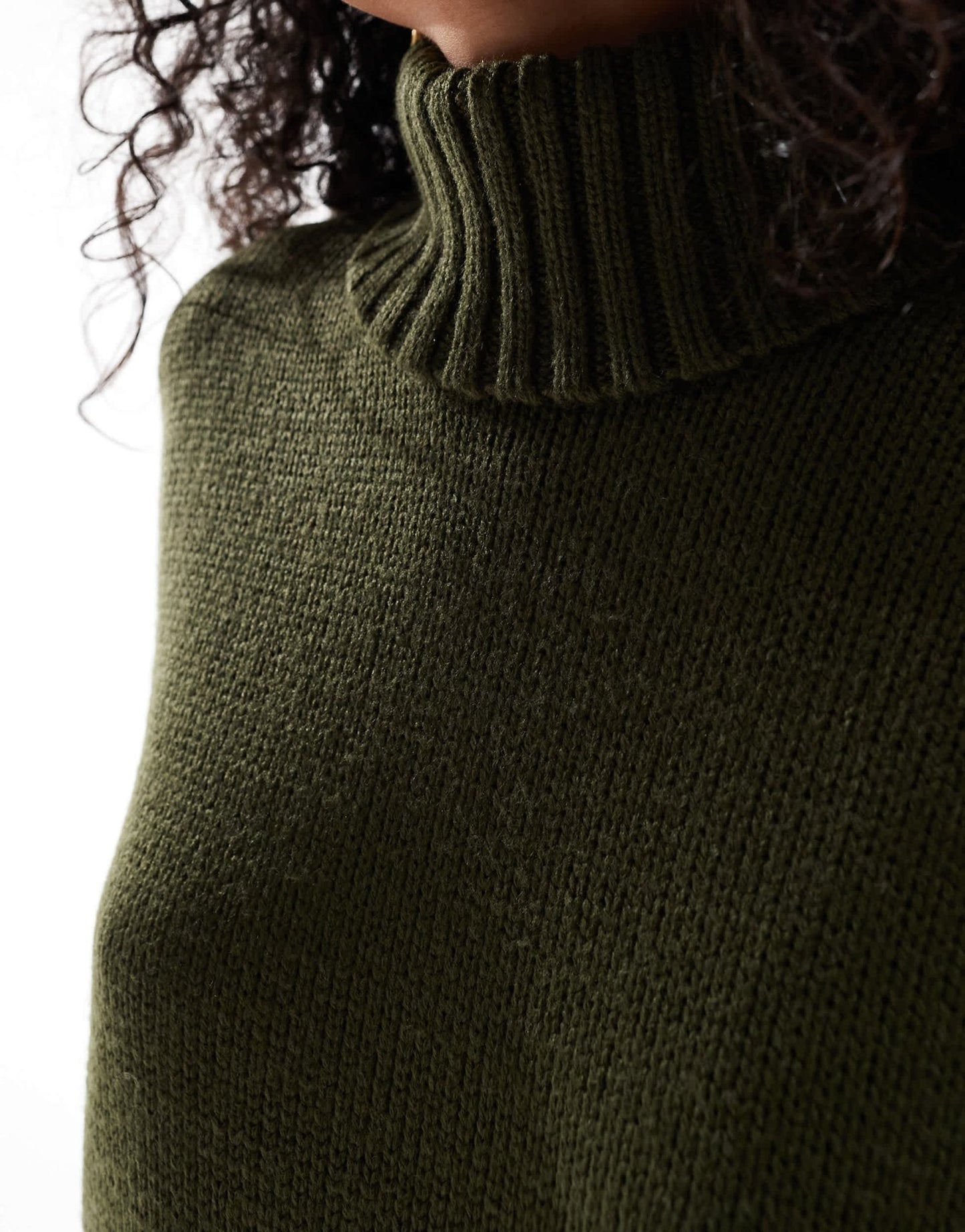 ASOS DESIGN roll neck mini dress in khaki - ASOS Sample Sale