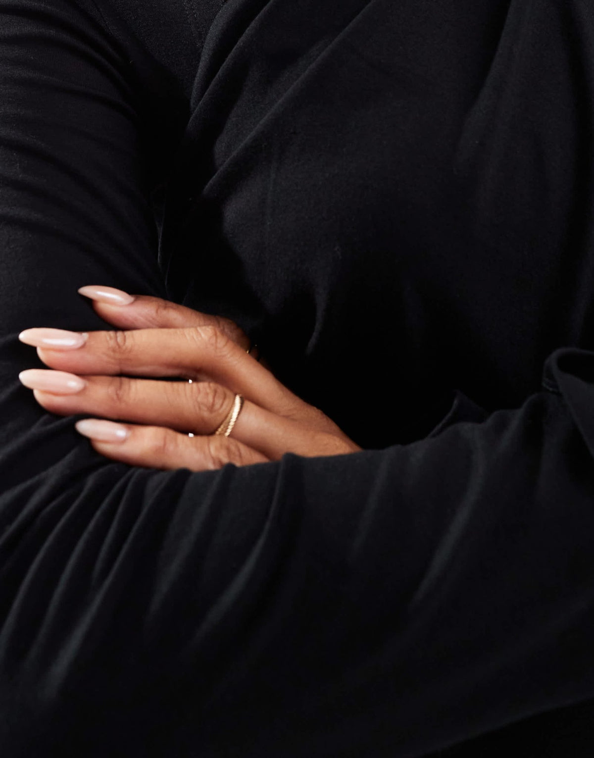 ASOS DESIGN ruched panel long sleeve maxi dress in black - ASOS Sample Sale