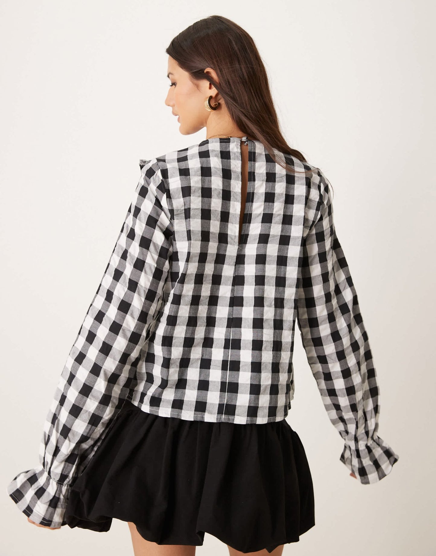 ASOS DESIGN ruffle front gingham top - ASOS Sample Sale