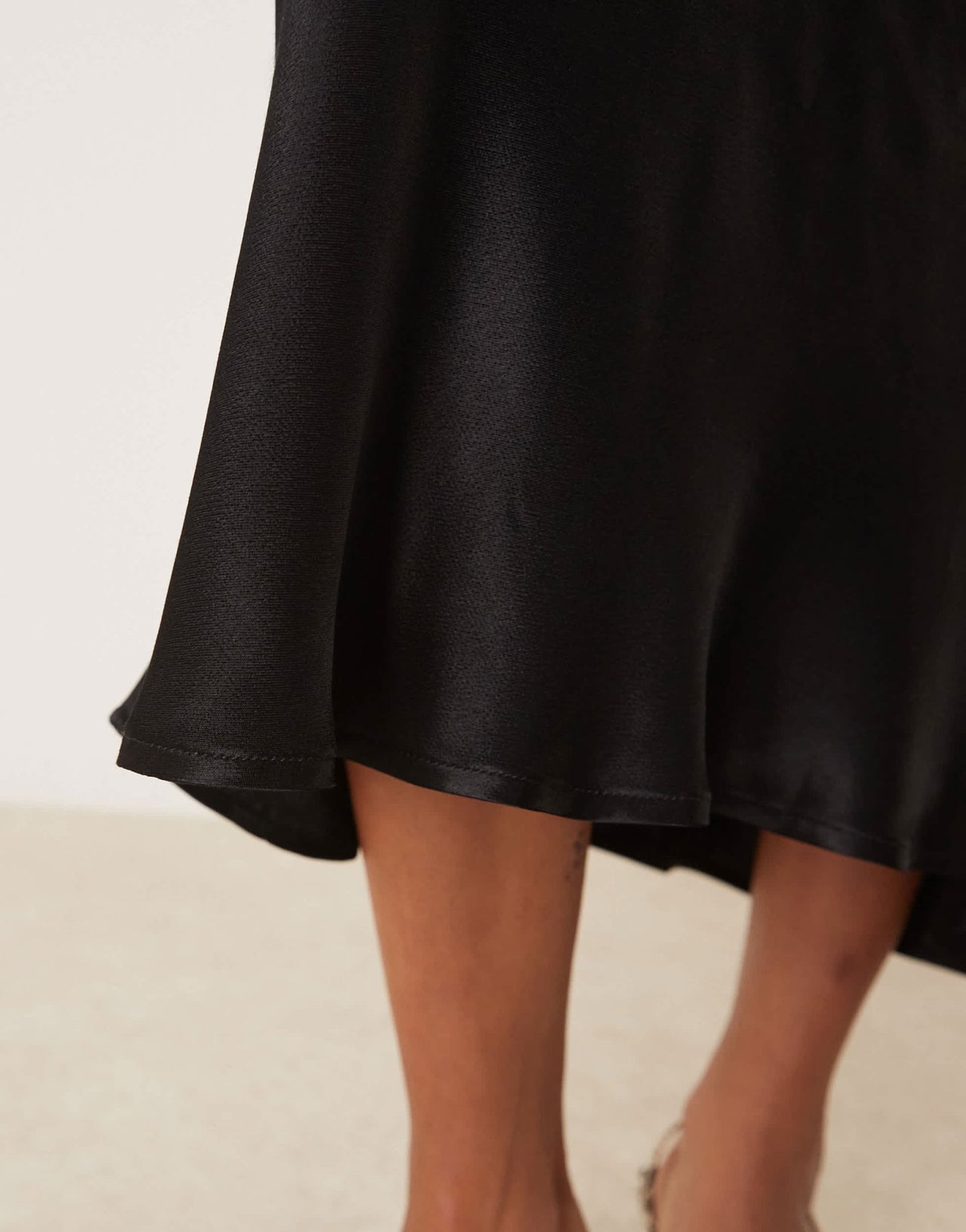 ASOS DESIGN satin bias midi skirt in black - ASOS Sample Sale