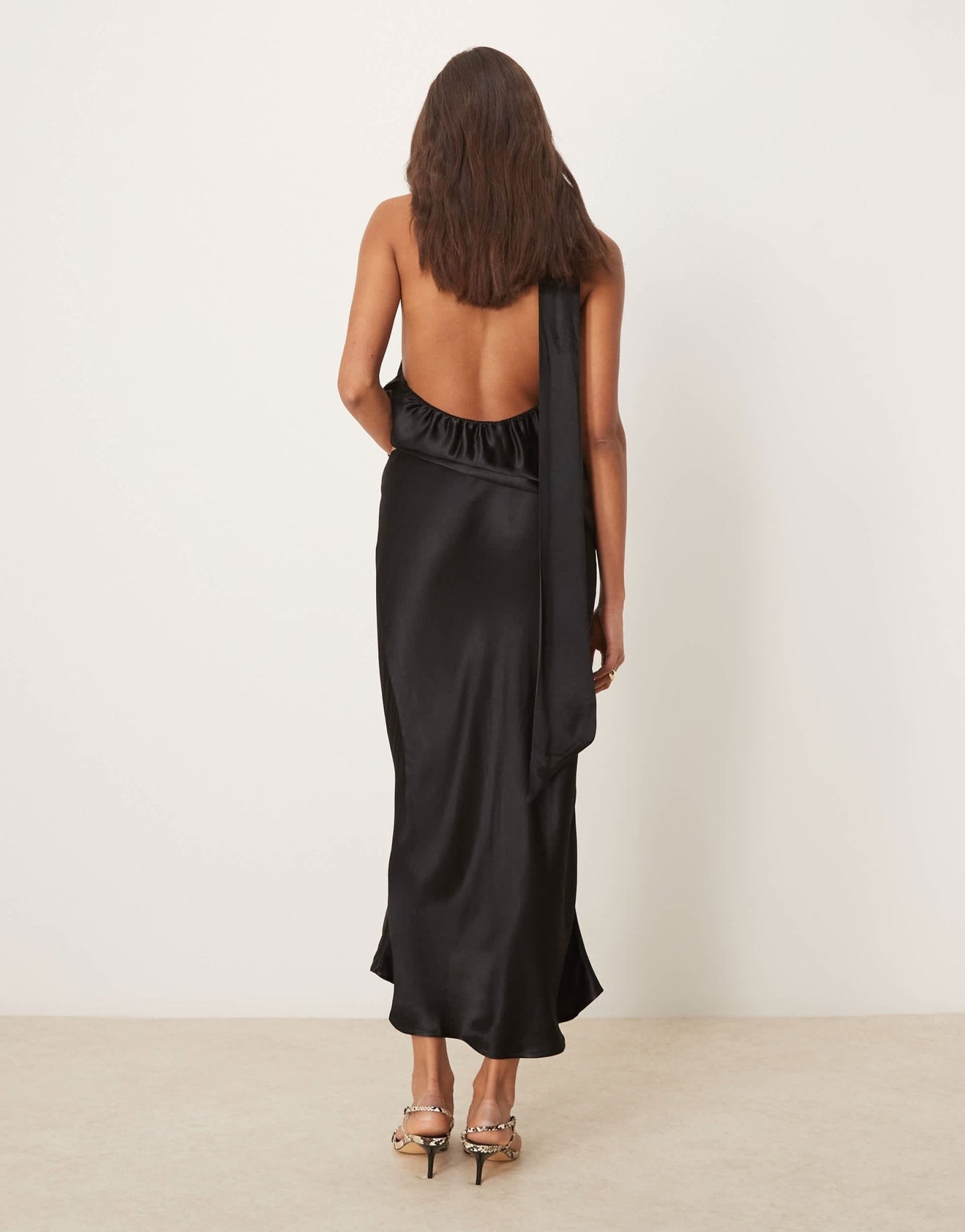 ASOS DESIGN satin bias midi skirt in black - ASOS Sample Sale