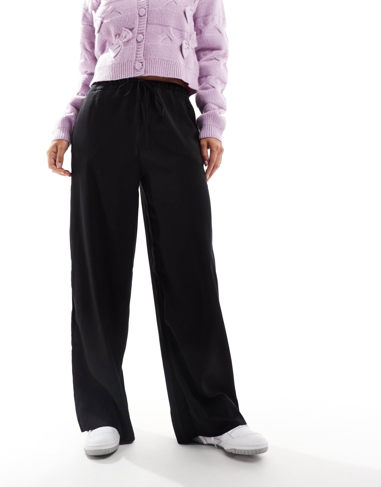ASOS DESIGN satin pull on trouser in black - ASOS Sample Sale