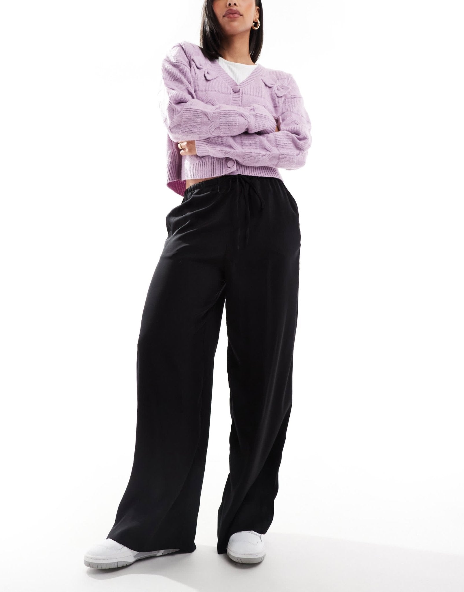 ASOS DESIGN satin pull on trouser in black - ASOS Sample Sale