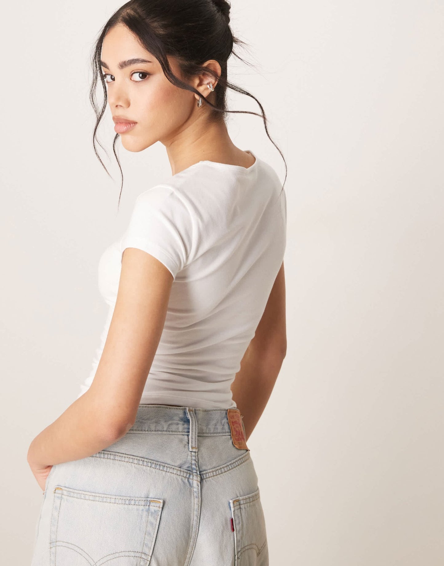 ASOS DESIGN scoop neck cap sleeve t-shirt in white - ASOS Sample Sale