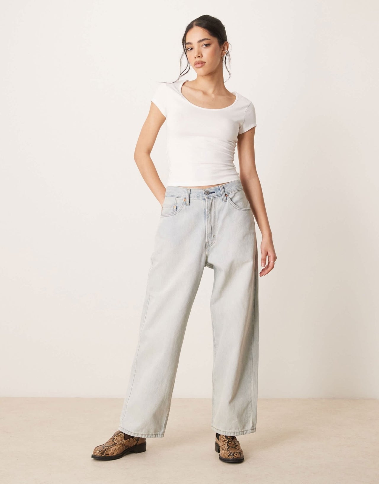 ASOS DESIGN scoop neck cap sleeve t-shirt in white - ASOS Sample Sale
