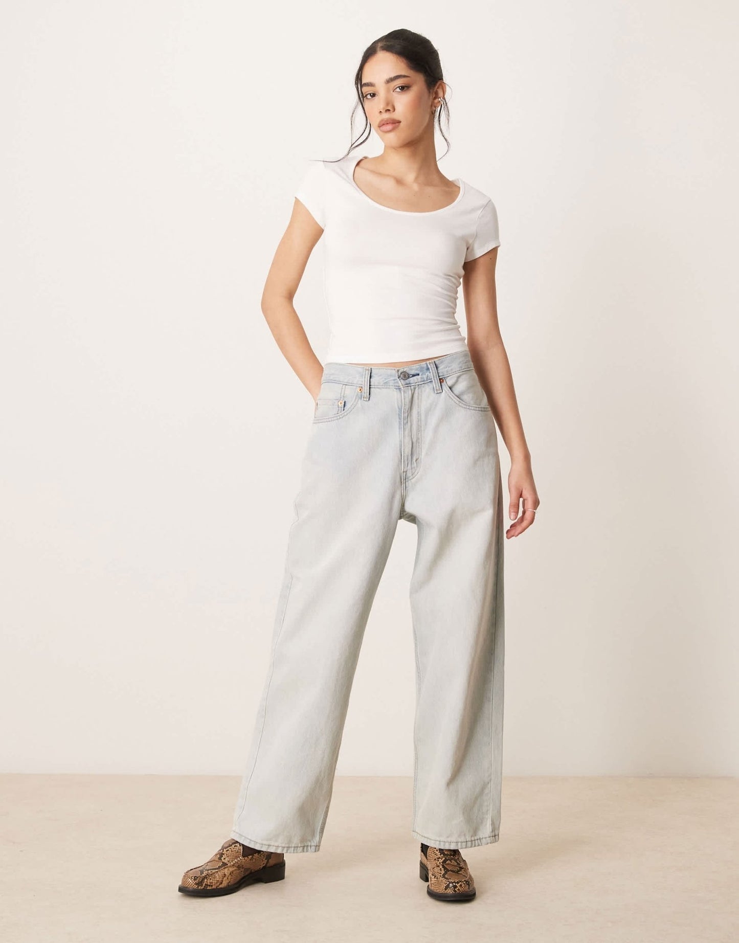 ASOS DESIGN scoop neck cap sleeve t-shirt in white - ASOS Sample Sale
