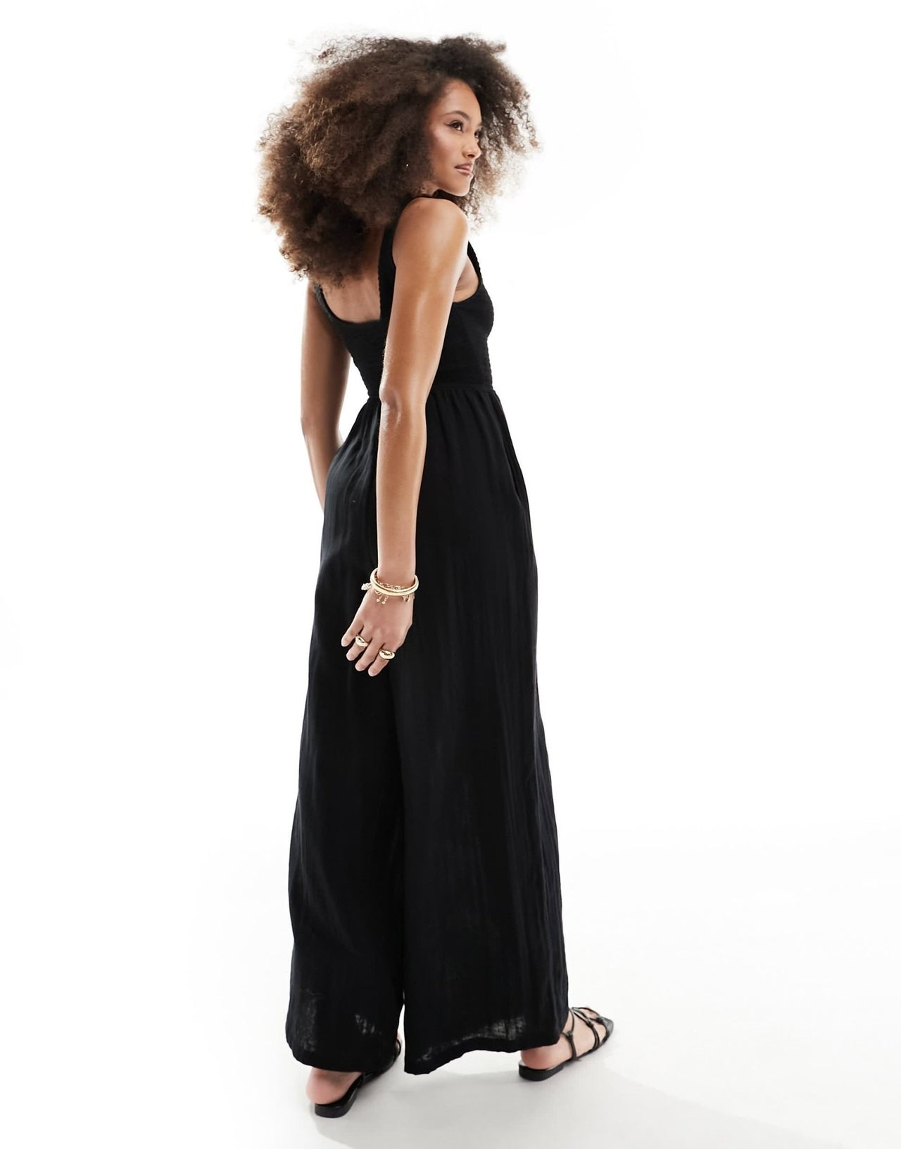 ASOS DESIGN scoop neck wide leg jumpsuit in black - ASOS Sample Sale