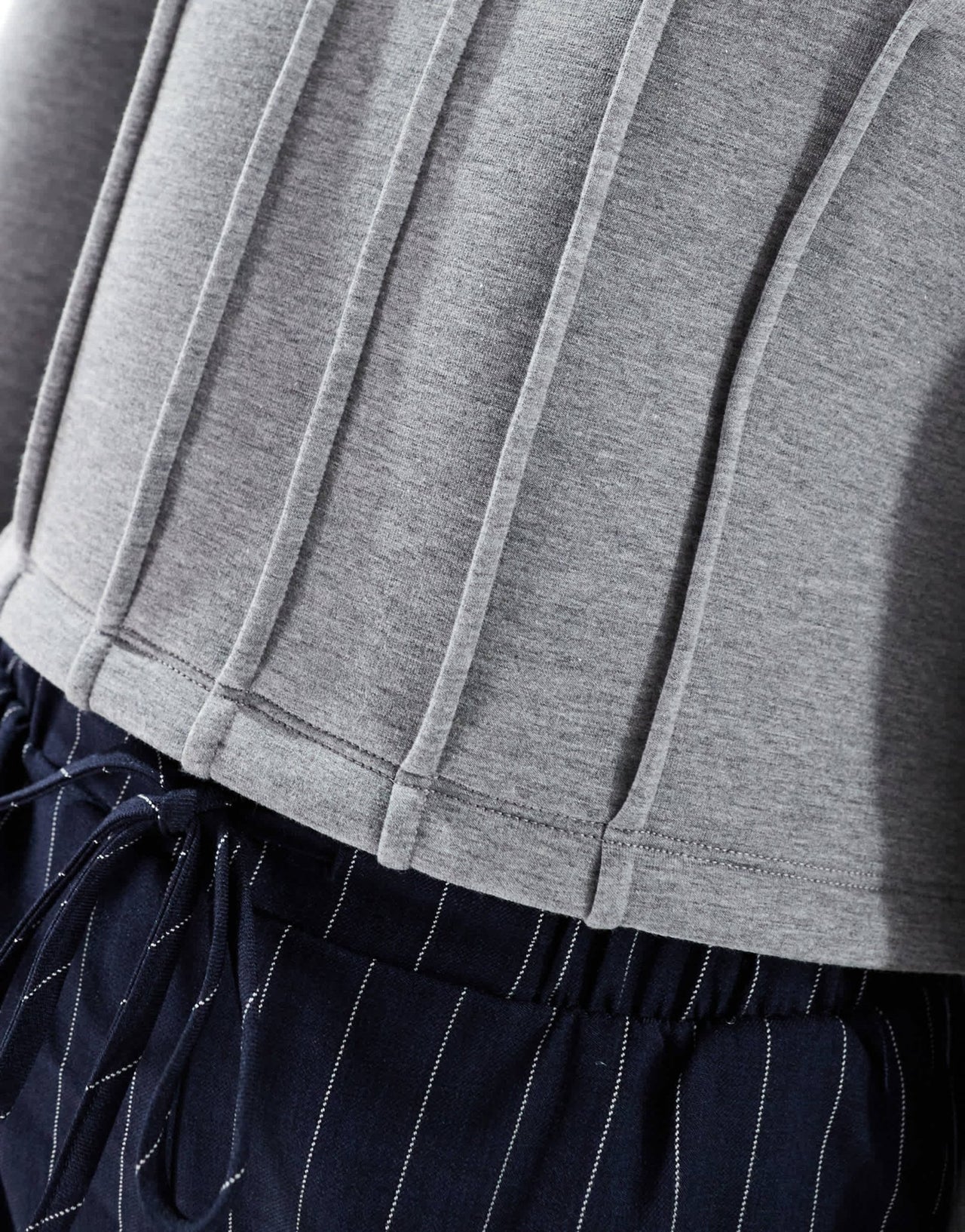 ASOS DESIGN scuba - style fabric corset waist hoodie with seam detail in grey marl - ASOS Sample Sale