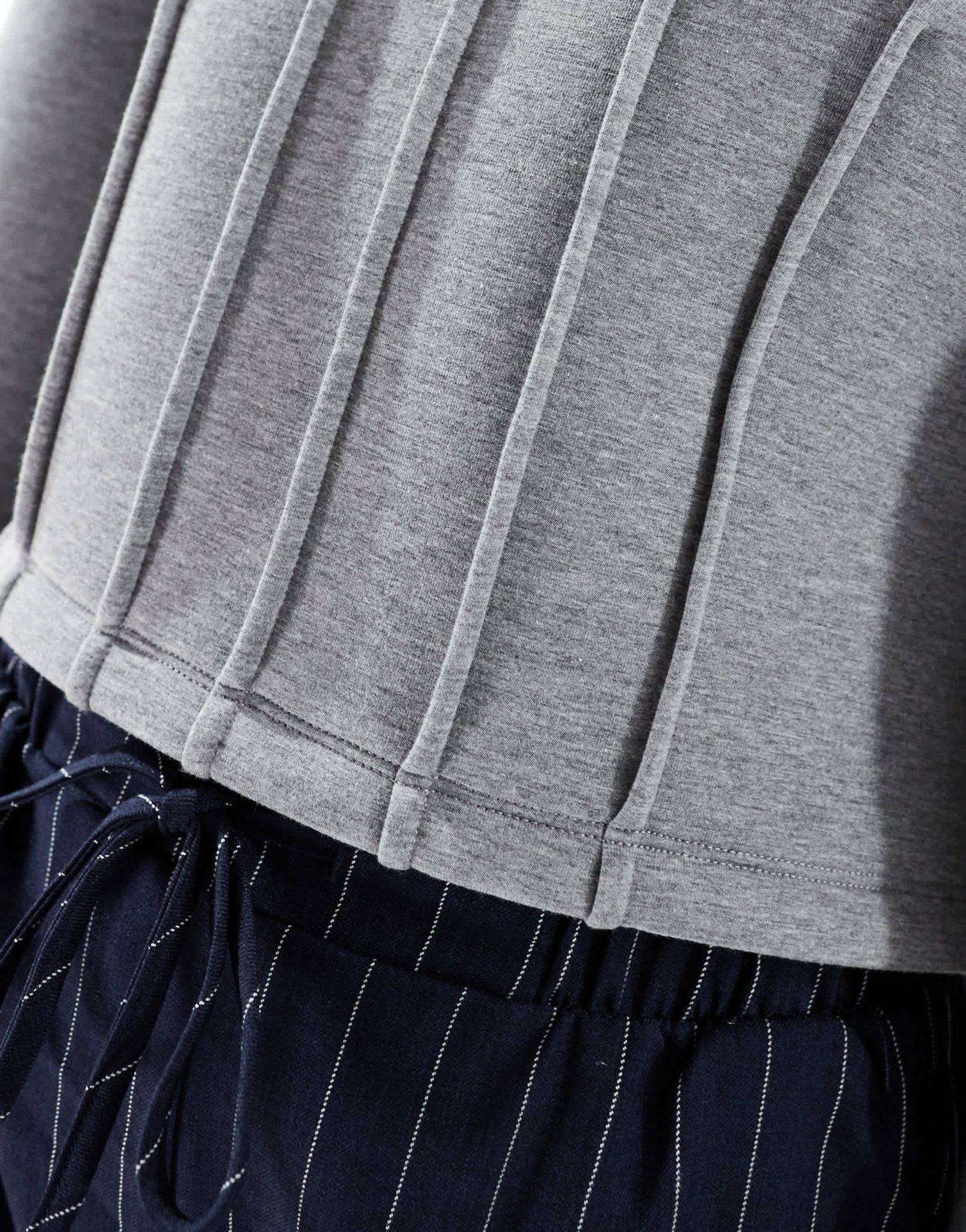 ASOS DESIGN scuba - style fabric corset waist hoodie with seam detail in grey marl - ASOS Sample Sale