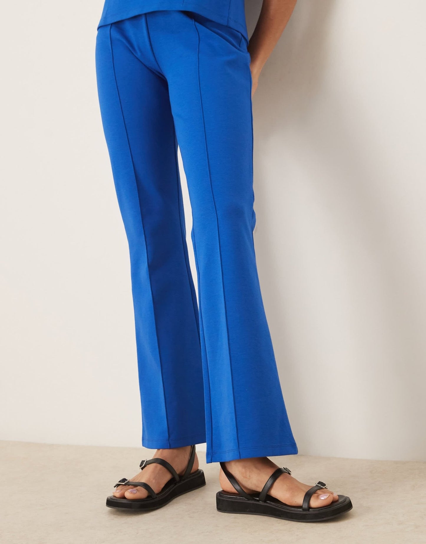 ASOS DESIGN seam detail interlock co - ord flared trouser in navy - ASOS Sample Sale