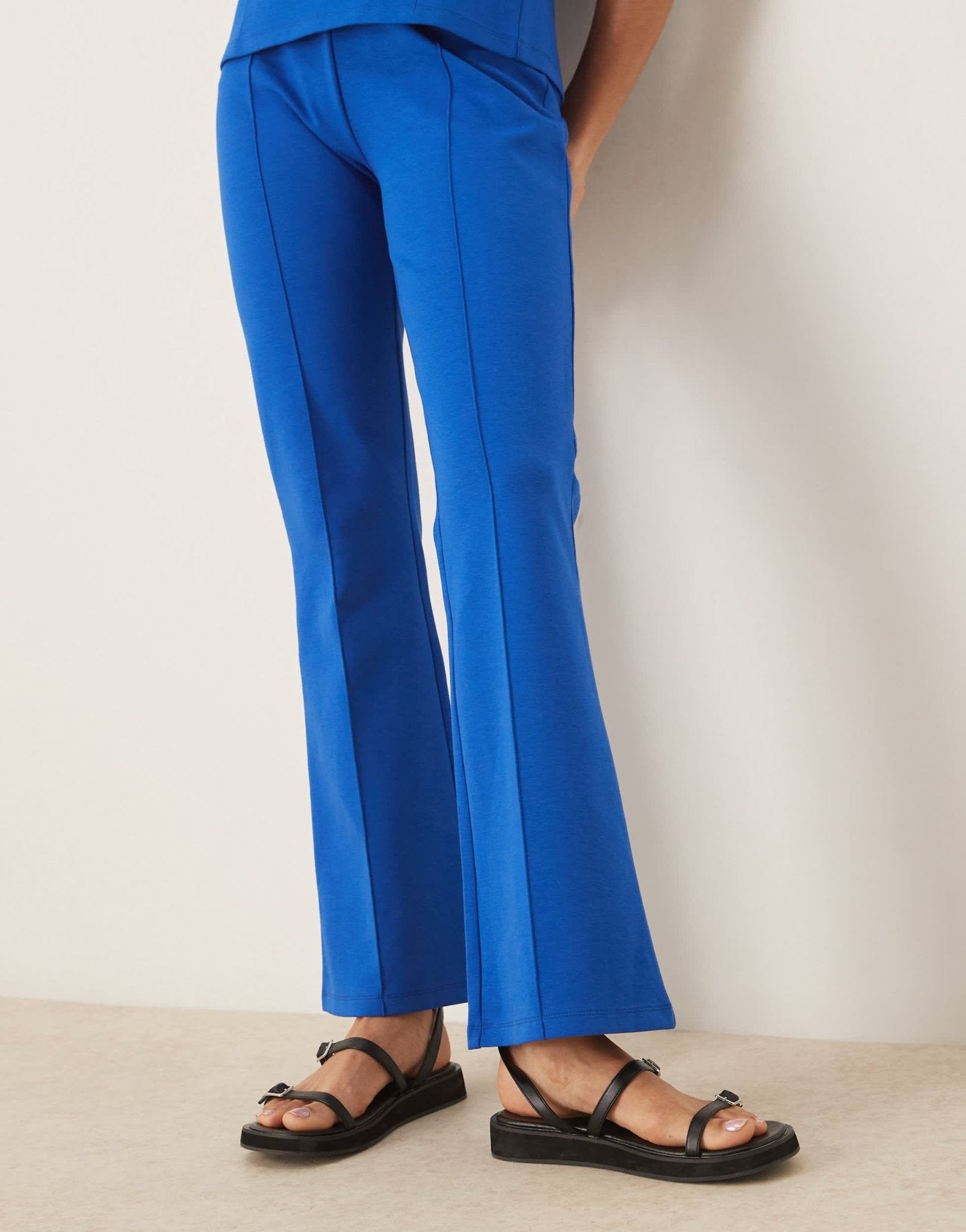 ASOS DESIGN seam detail interlock co - ord flared trouser in navy - ASOS Sample Sale