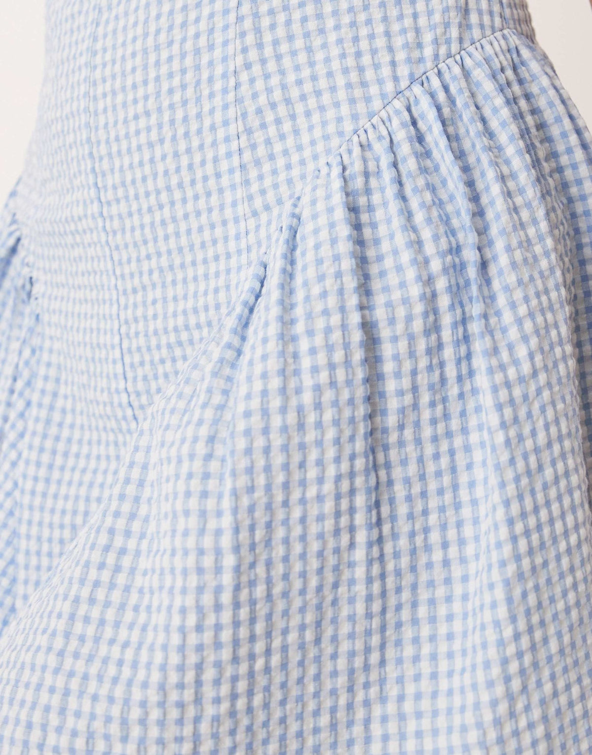 ASOS DESIGN seam detail mini dress in blue gingham - ASOS Sample Sale