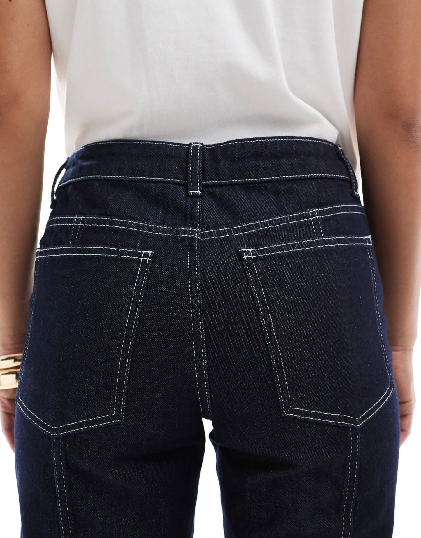 ASOS DESIGN seam front straight jean in indigo - ASOS Sample Sale