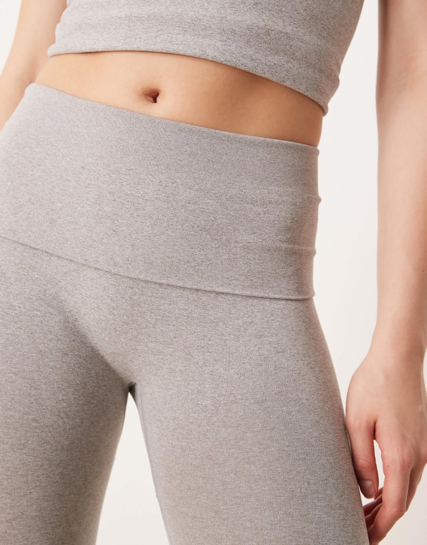 ASOS DESIGN seamless sculpting fold waist flare trouser co - ord in grey marl - ASOS Sample Sale