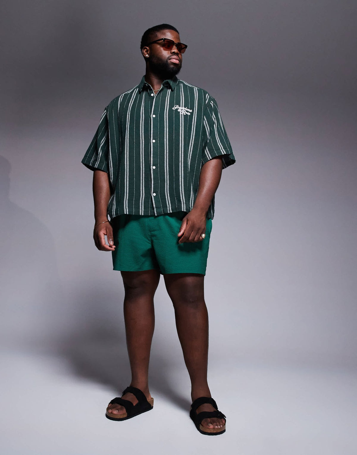 ASOS DESIGN seersucker swim shorts in short length in green - ASOS Sample Sale