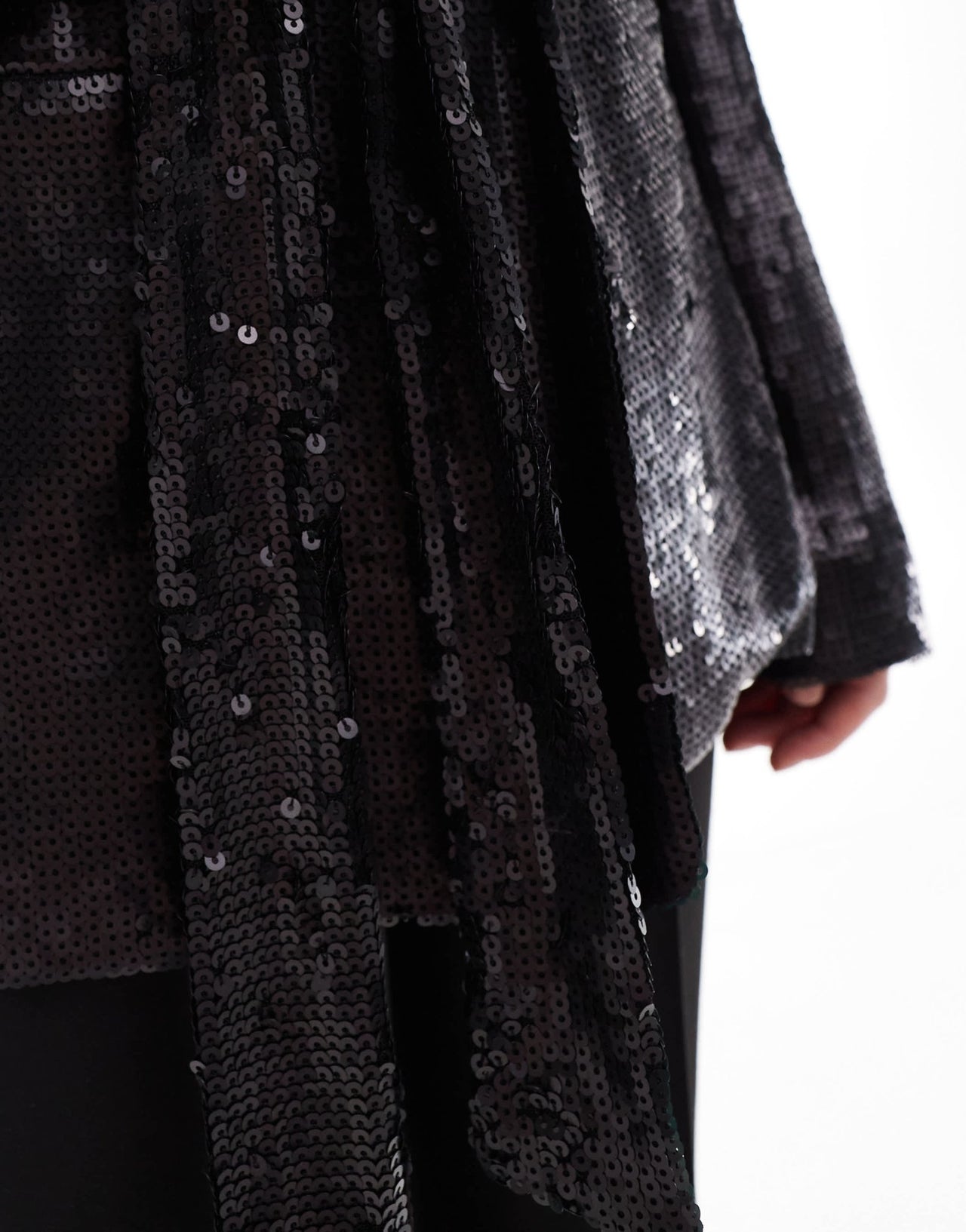 ASOS DESIGN sequin tie waist blazer in black - ASOS Sample Sale
