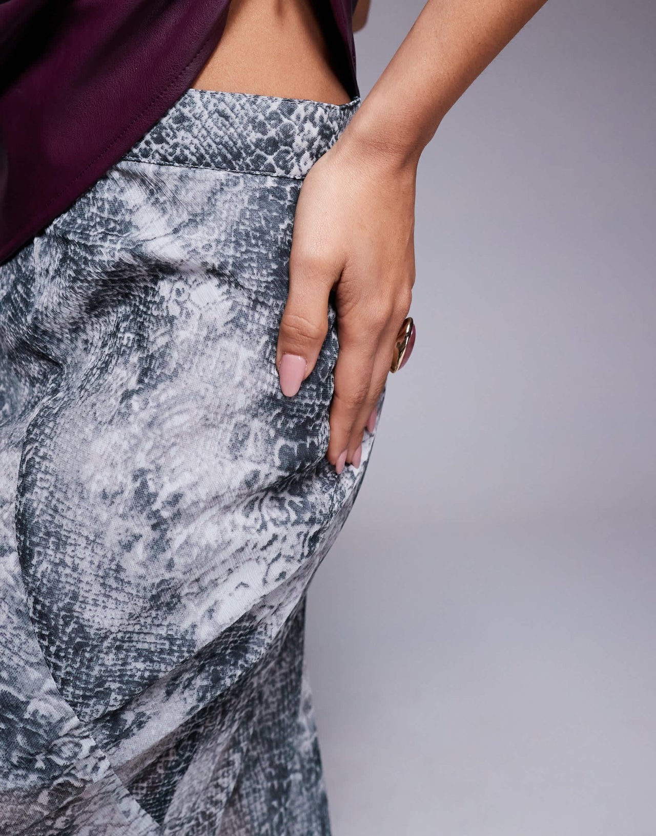 ASOS DESIGN sheer maxi skirt in snake print - ASOS Sample Sale