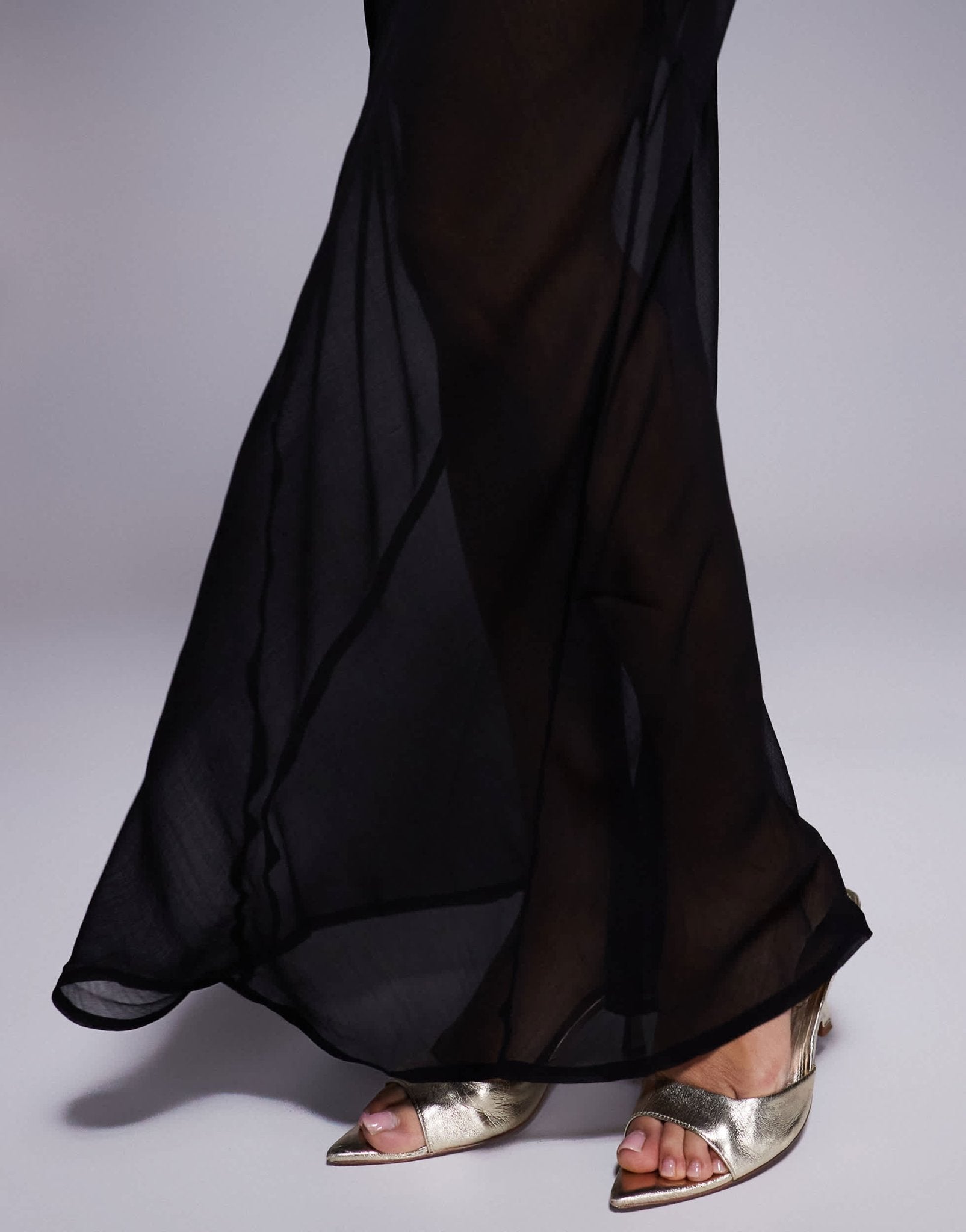 ASOS DESIGN sheer maxi skirt with mini lining in black - ASOS Sample Sale