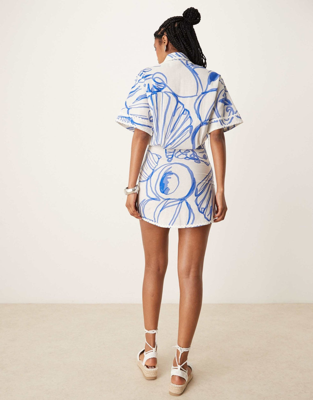 ASOS DESIGN shirt mini dress with oversized pockets in print - ASOS Sample Sale