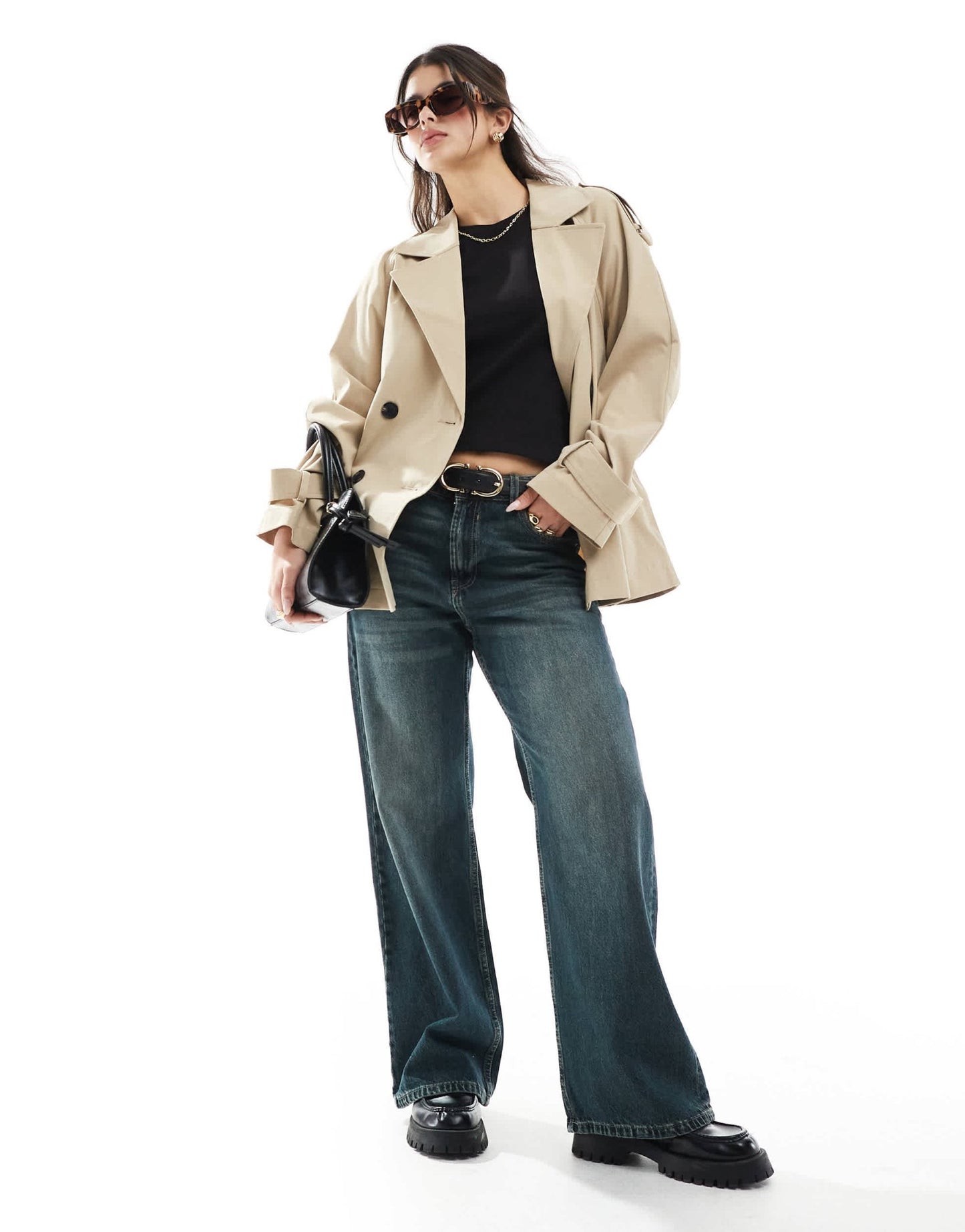 ASOS DESIGN short trench coat in stone - ASOS Sample Sale