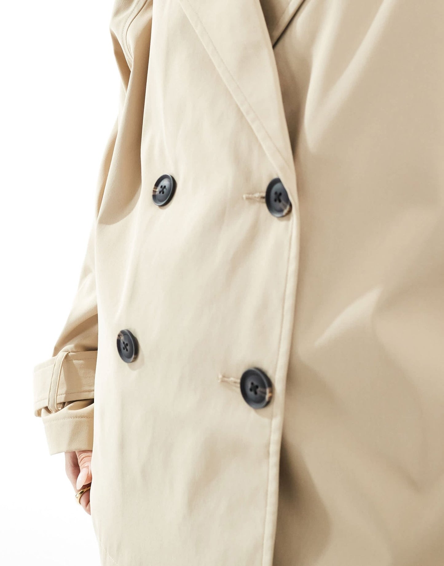 ASOS DESIGN short trench coat in stone - ASOS Sample Sale