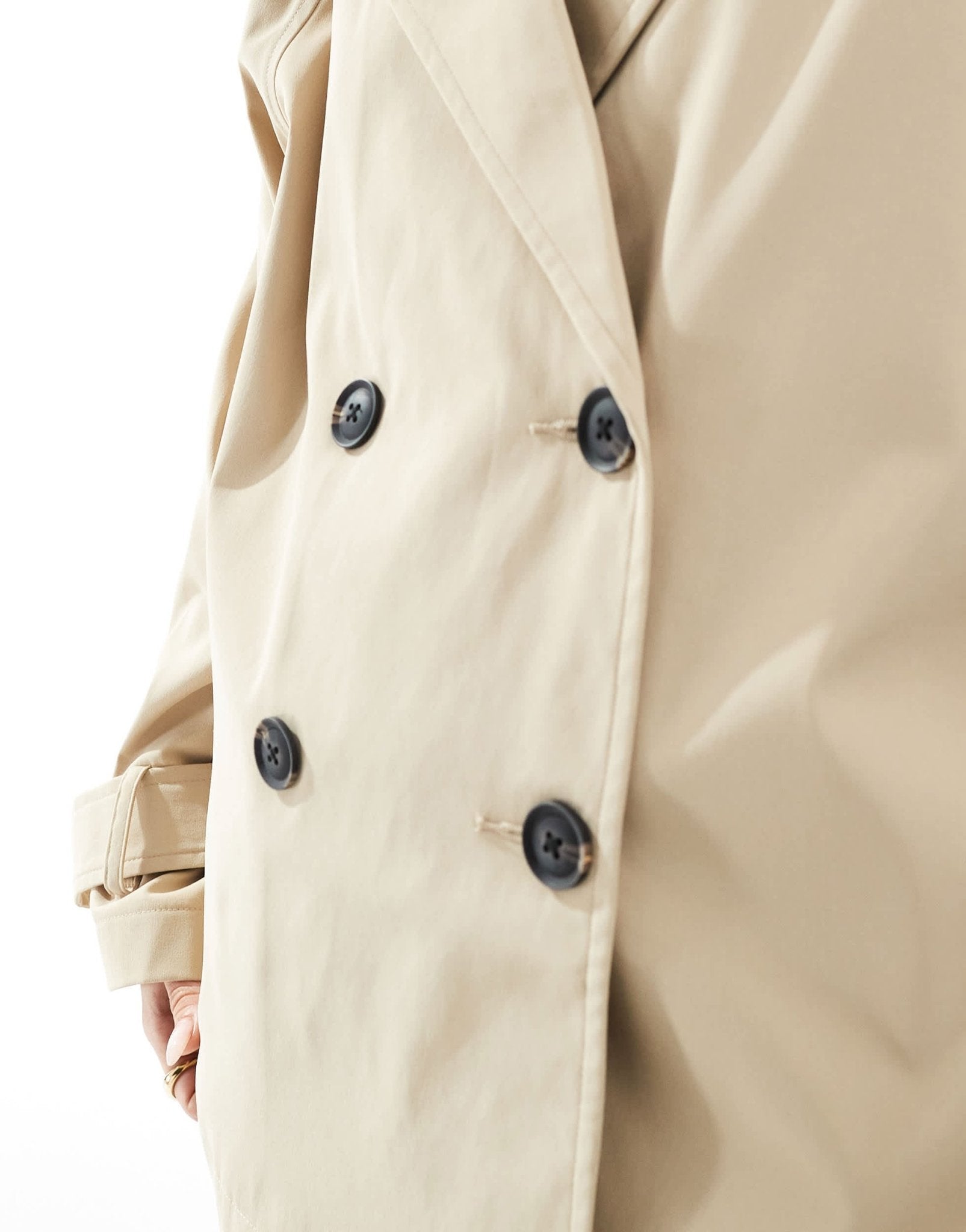 ASOS DESIGN short trench coat in stone - ASOS Sample Sale