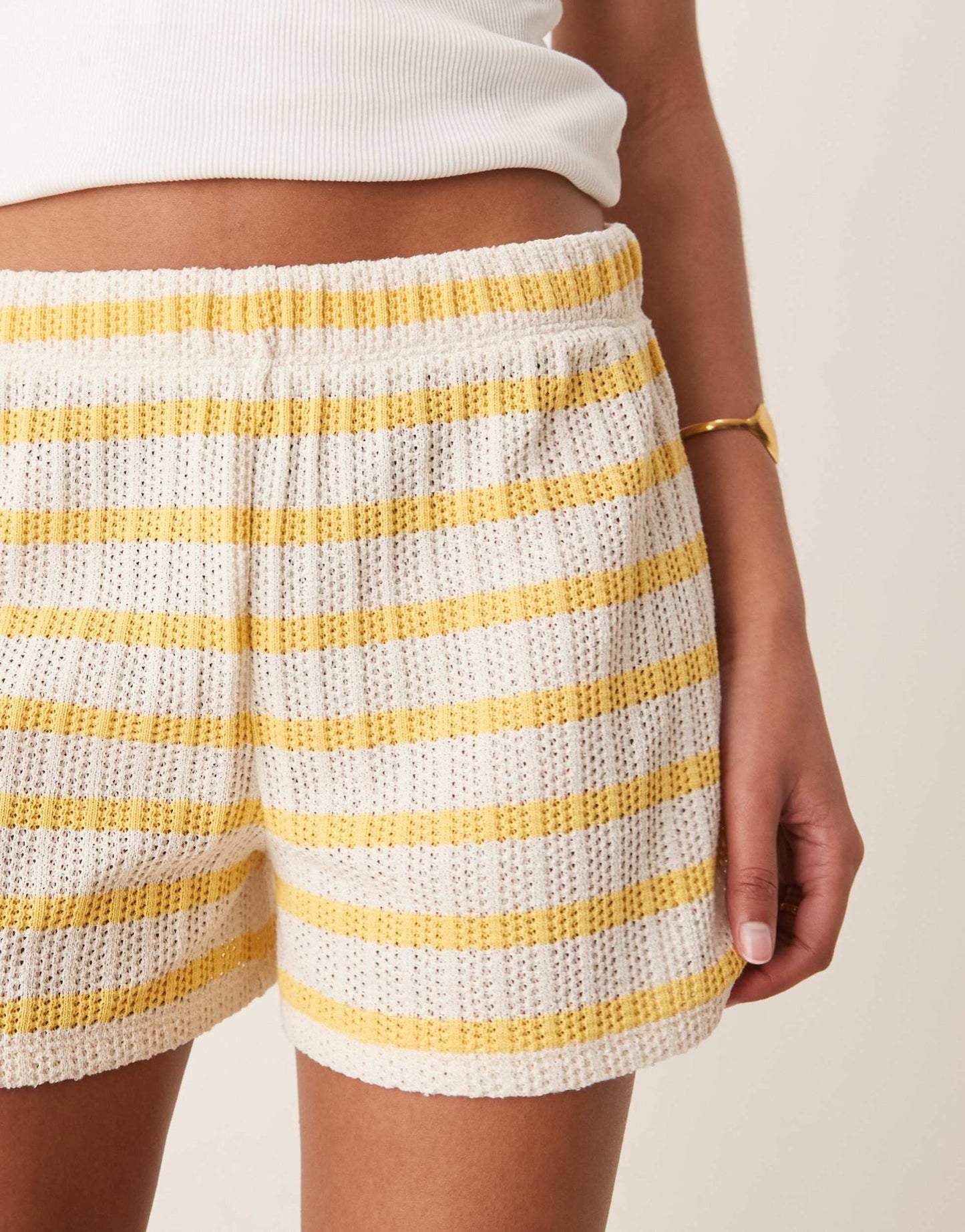ASOS DESIGN shorts co-ord in yellow and white stripe - ASOS Sample Sale