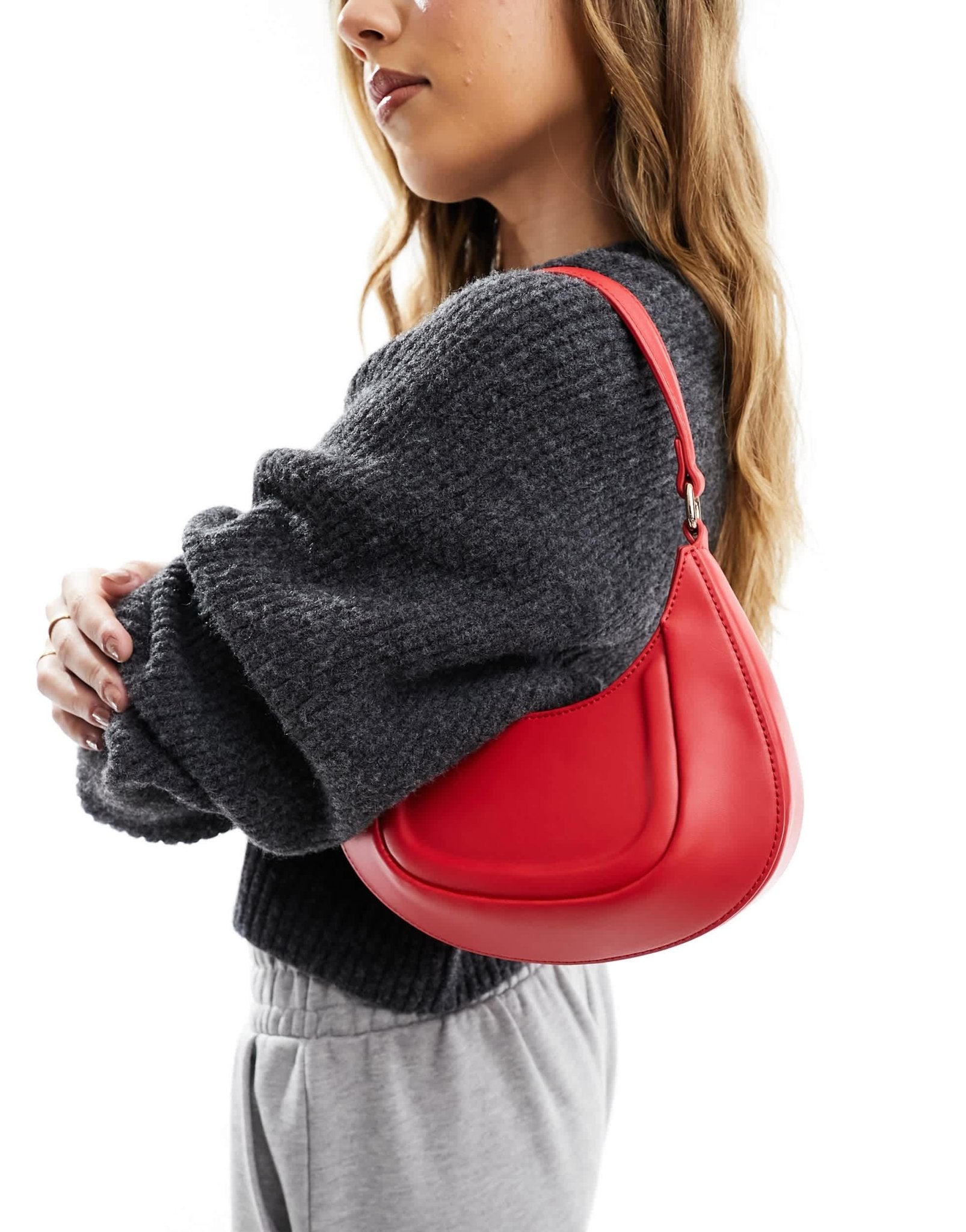 ASOS DESIGN shoulder bag with debossed panelling in red - ASOS Sample Sale