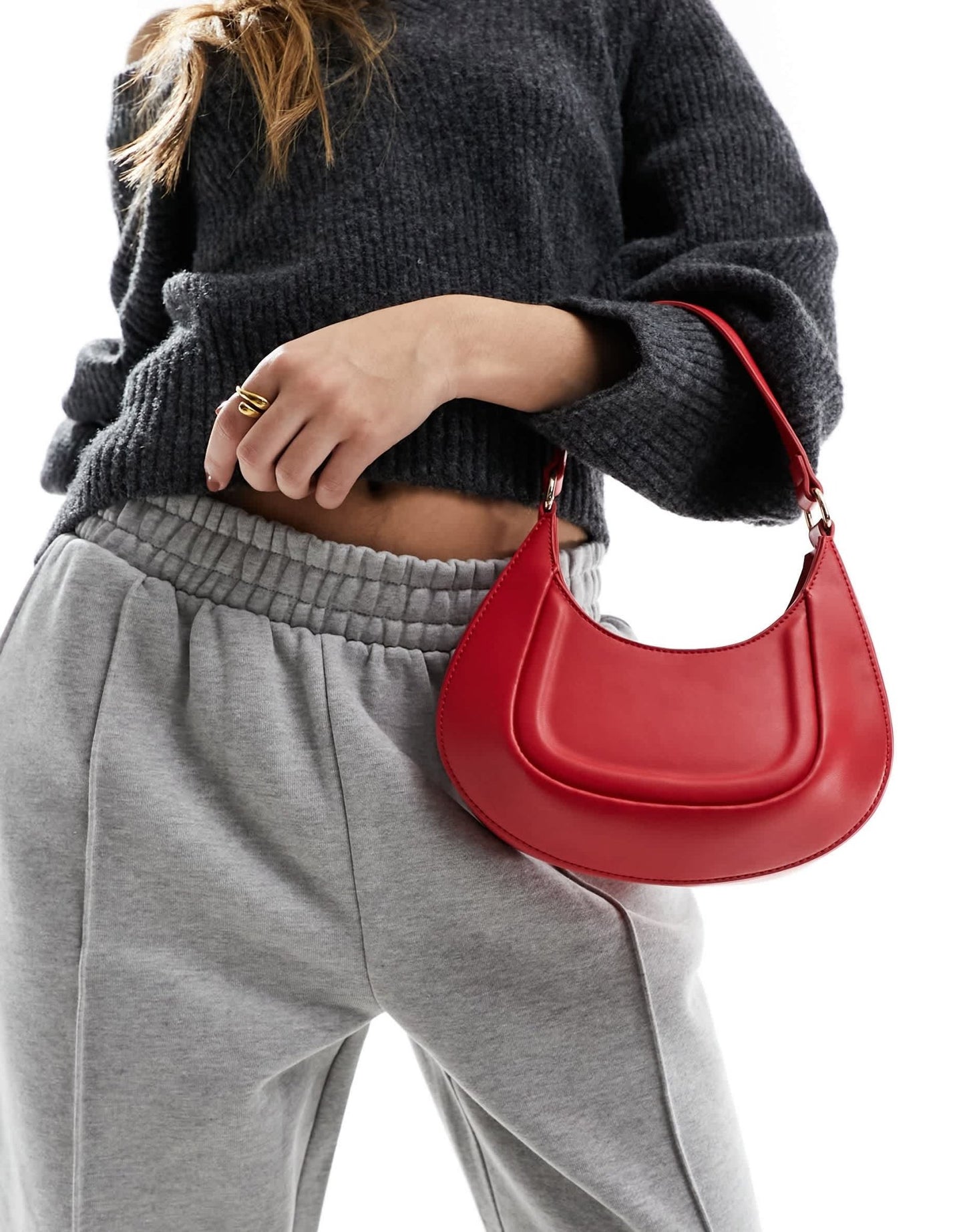ASOS DESIGN shoulder bag with debossed panelling in red - ASOS Sample Sale