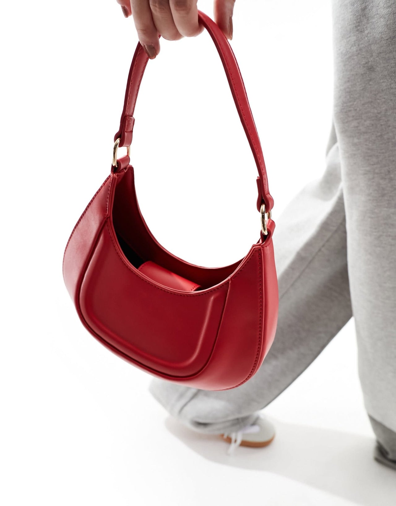 ASOS DESIGN shoulder bag with debossed panelling in red - ASOS Sample Sale