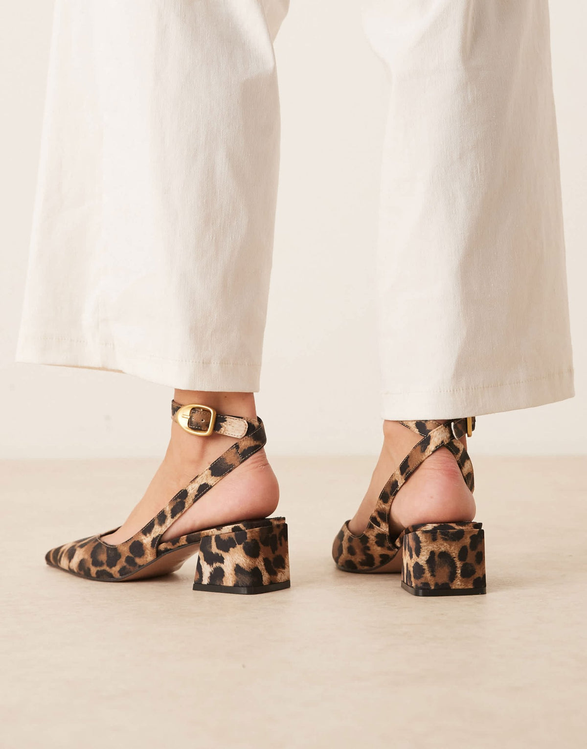 ASOS DESIGN Sienna mid block heel shoes in leopard print - ASOS Sample Sale